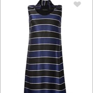 Banana Republic stripe ruffle neck shirt dress